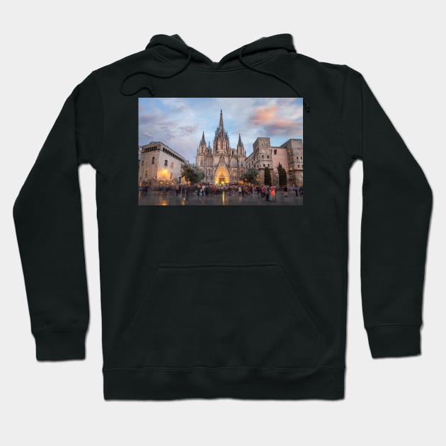 Barcelona Cathedral - Catedral de la Santa Cruz y Santa Eulalia Hoodie by mitzobs